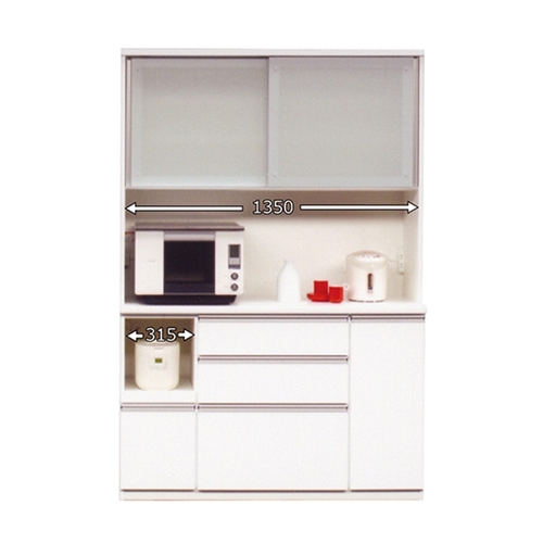 正規店人気【食器棚】松田家具オープンボード「ビガー1400」140ホワイト 木製ラック・ウッドラック